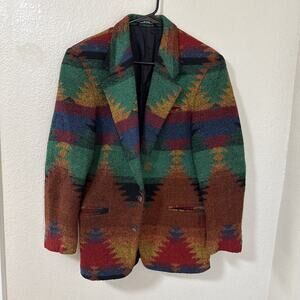 Silverado Blazer Mens Aztec Wool Southwestern Sport Coat JAcket Vintage Size M